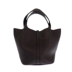 Hermes Picotin Lock MM Handbag Taurillon Clemence Black Silver — view 2