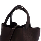 Hermes Picotin Lock MM Handbag Taurillon Clemence Black Silver — view 6