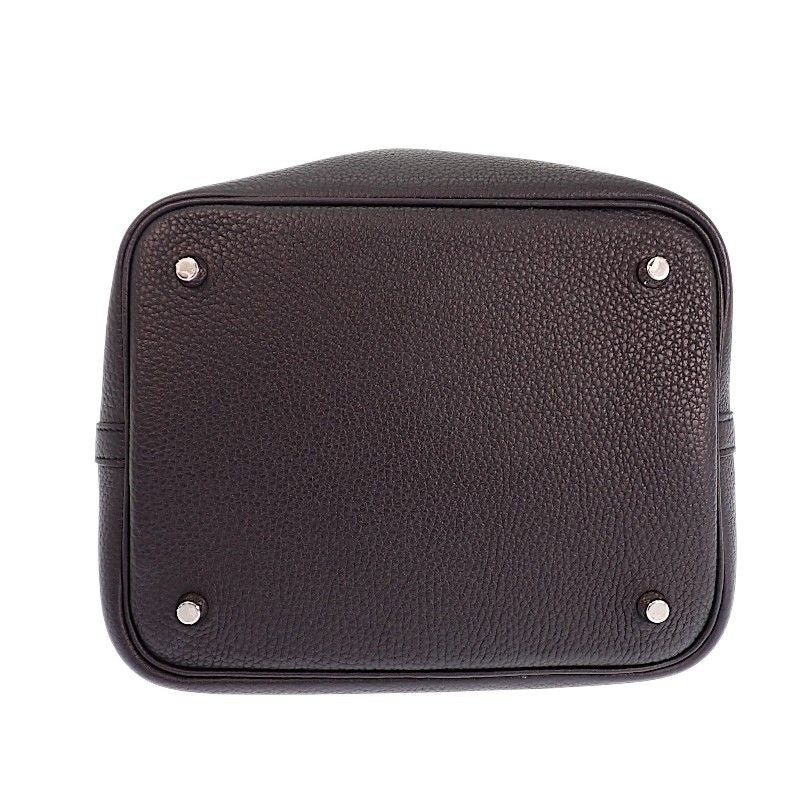 Hermes Picotin Lock MM Handbag Taurillon Clemence Black Silver — view 5
