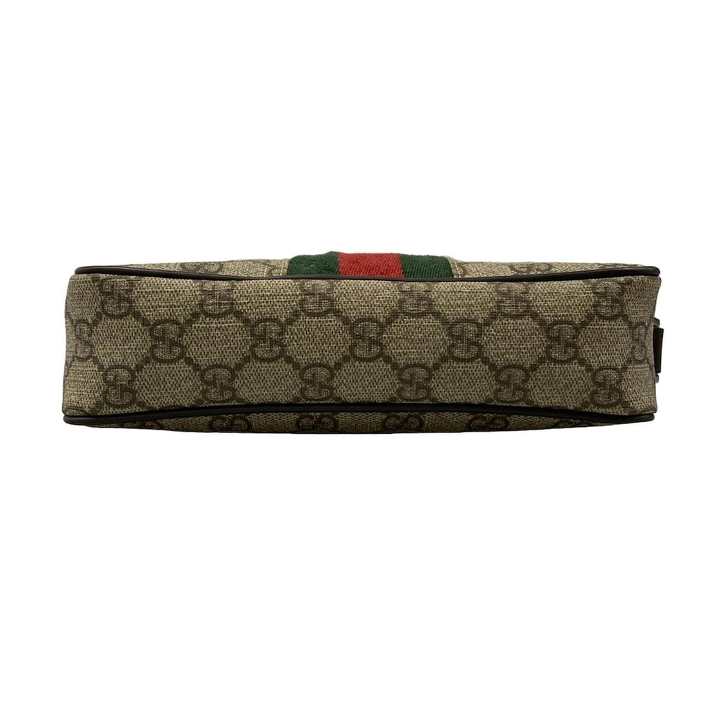 Gucci Shoulder Bag GG Plus Supreme Sherry Dark Brown Red Multi Leather — view 5