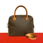 Celine Vintage Macadamia Brazon Leather 2-Way Shoulder Bag Brown