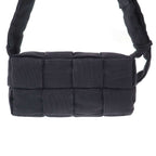 Bottega Veneta Padded Tech Cassette Canvas Intrecciato Shoulder Bag Black — view 3