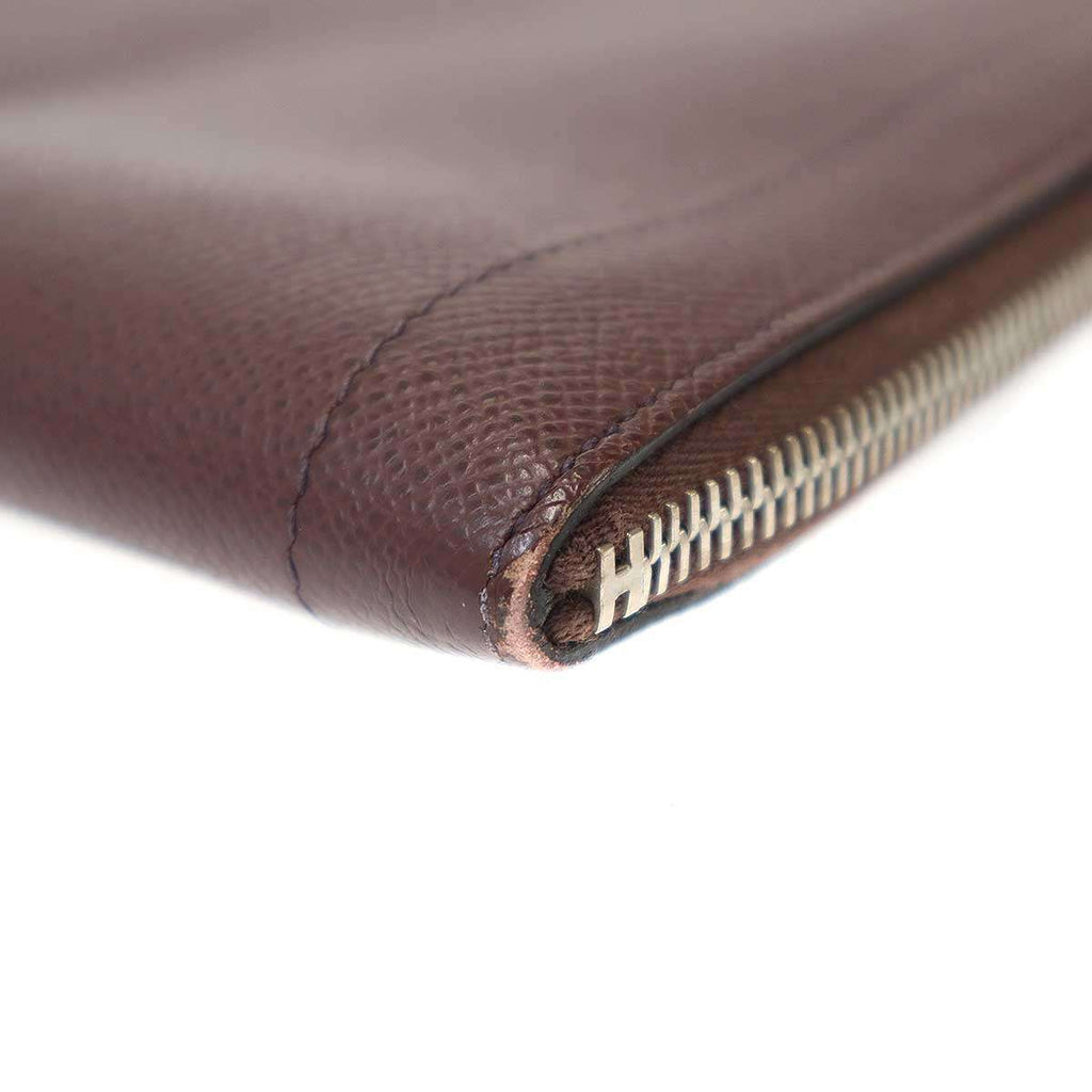 Hermes Zip Tablet Leather Clutch Brown — view 7