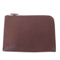 Hermes Zip Tablet Leather Clutch Brown