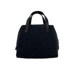 Gucci GG Canvas Handle Leather Mini Boston Bag Tote Black — view 3
