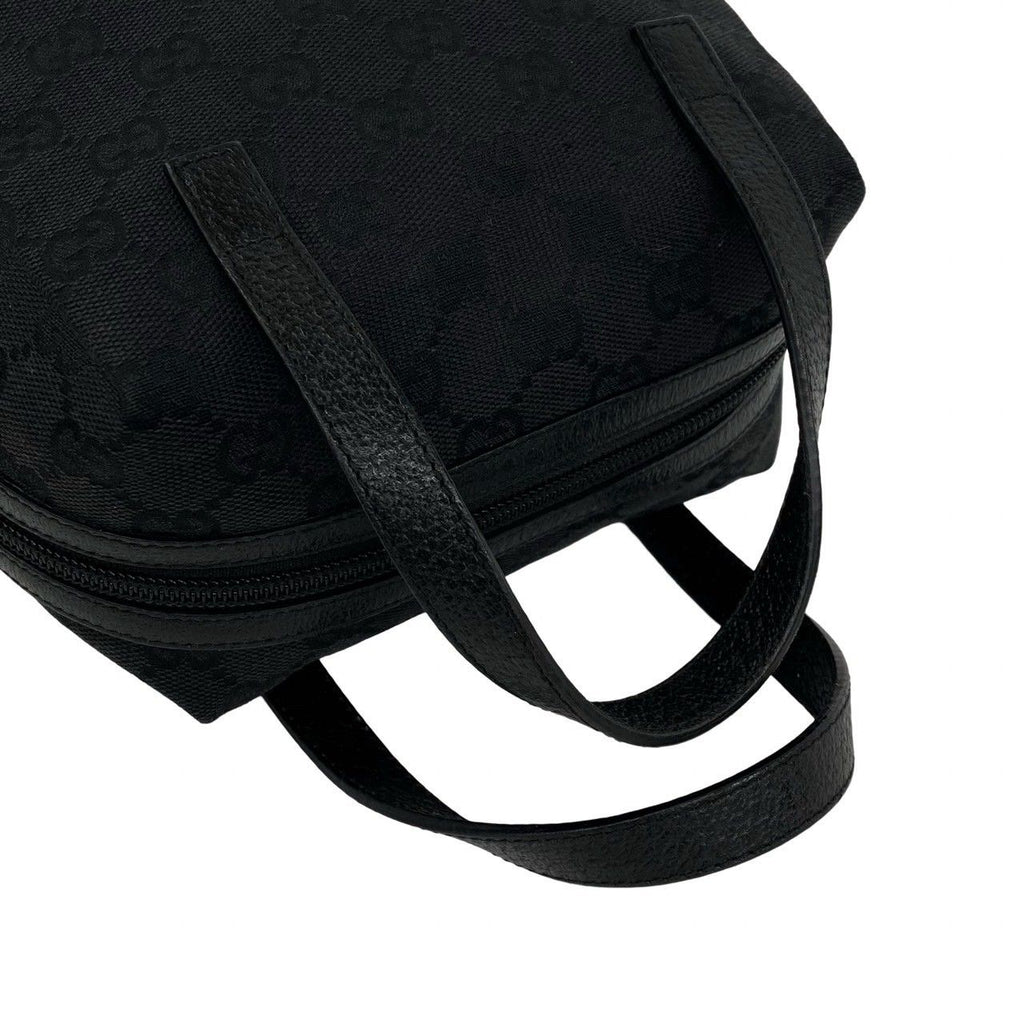 Gucci GG Canvas Handle Leather Mini Boston Bag Tote Black — view 4