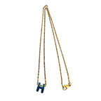 Hermes Mini Pop Necklace Lacquer Box Bag Pendant Choker Gold Blue — view 6