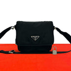 Prada Tessuto Nylon Shoulder Bag Pochette Sakosh Black