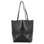Loewe Tote Puzzle Fold Shiny Calf Leather Black