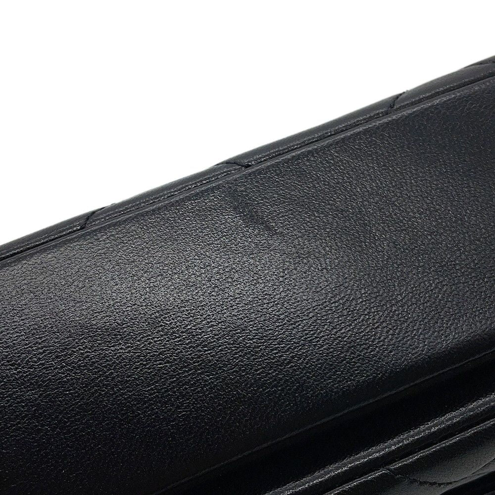 Chanel Chain Shoulder Bag Quilted Mini Flap CC Logo Lambskin Black — view 8