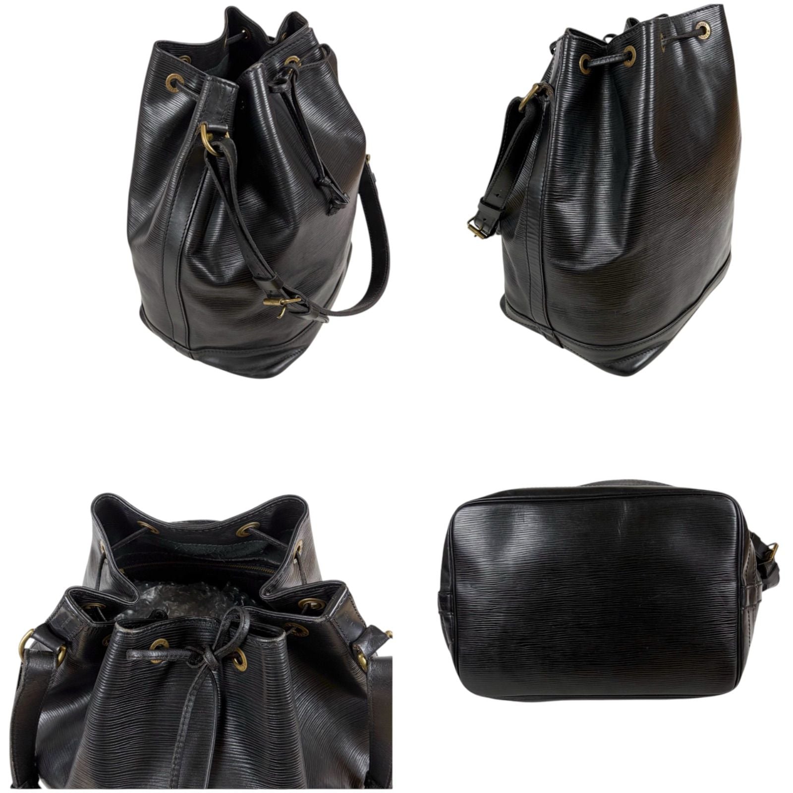 Louis Vuitton Noe Shoulder Bag Drawstring Noir Black Epi Leather — view 7