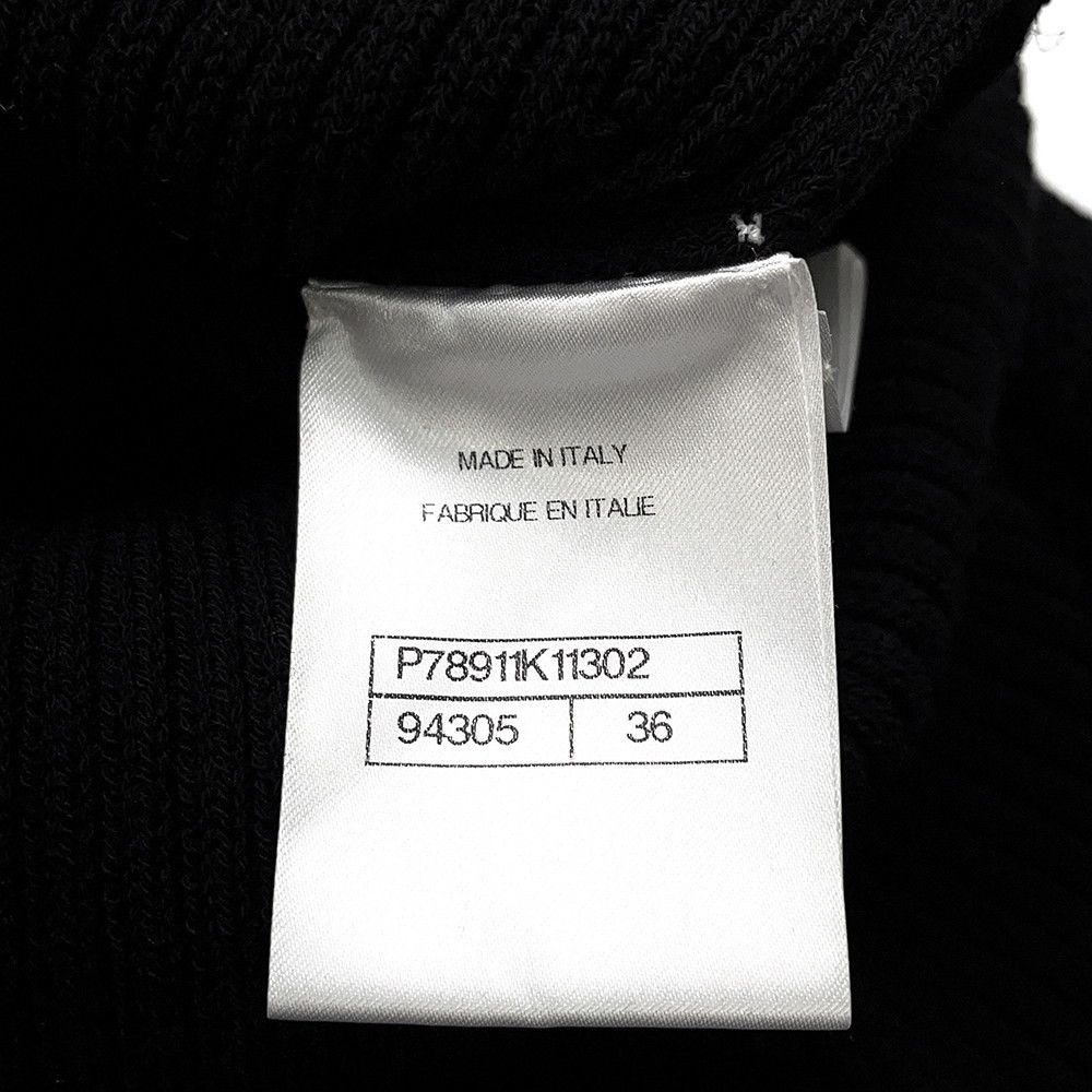 Chanel Dress Knit Long CC Logo Virgin Wool Sleeve Black — view 6