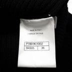 Chanel Dress Knit Long CC Logo Virgin Wool Sleeve Black — view 6