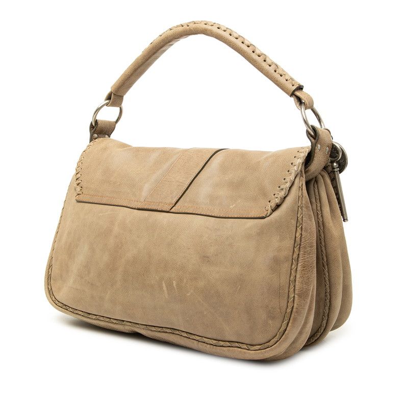 Dior Gaucho Handbag Shoulder Beige Leather — view 2