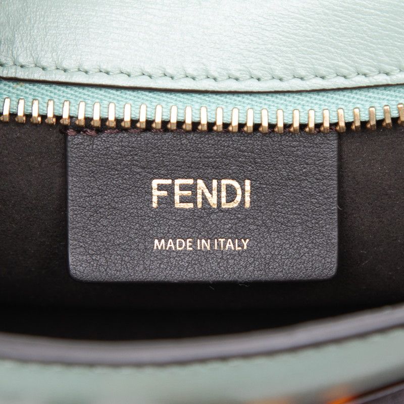 Fendi Orlock Swing Handbag Shoulder Green Leather — view 5