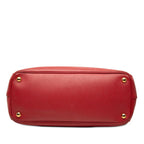 Prada Saffiano Galleria 2-Way Crossbody Shoulder Bag Red Gold Leather — view 3