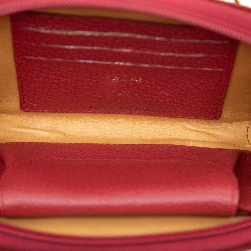 Gucci Bamboo Mini 2-Way Crossbody Shoulder Bag 039 Red Suede Leather — view 4