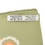 Hermes Carre 90 Decoupages Paper Cutting Scarf Khaki Green Multicolor Silk — view 8
