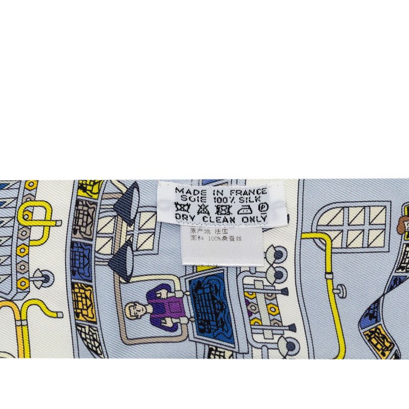 Hermes Twilly la Maison Des Carres Scarf Gray Multicolor Silk — view 4