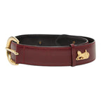 Celine Vintage Carriage Belt 70 Wine Red Bordeaux Leather — view 2