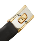 Saint Laurent Vintage Logo Belt Black Brown Leather Plated — view 5