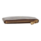Louis Vuitton Monogram Pochette Cles Coin Case Key Purse Brown Leather — view 4