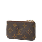 Louis Vuitton Monogram Pochette Cles Coin Case Key Purse Brown Leather — view 2