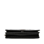 Chanel CC Logo Quilted Boy Chain Wallet Shoulder Bag Black Silver Caviar Leather — view 3