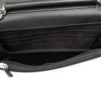 Chanel CC Logo Quilted Boy Chain Wallet Shoulder Bag Black Silver Caviar Leather — view 4
