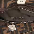 Fendi Zucca Handbag Brown Black Canvas Leather — view 6