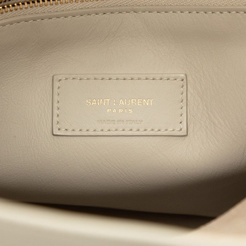 Saint Laurent YSL Logo le 7 Shoulder Bag White Leather — view 5