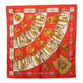 Hermes Carre 90 Cliquetis Scarf Red White Silk
