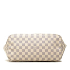 Louis Vuitton Damier Azur Neverfull MM Tote Shoulder Bag White Ivory Leather — view 3