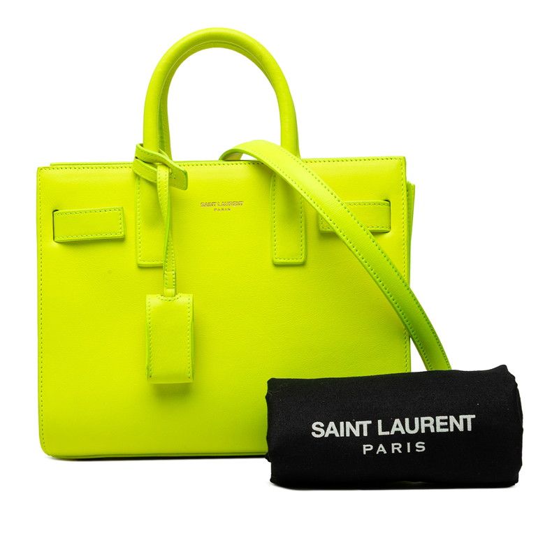 Saint Laurent Sac de Jour Nano 2-Way Shoulder Bag Yellow Leather — view 7