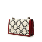 Gucci GG Tweed Dionysus Chain Shoulder Bag White Red Black — view 2