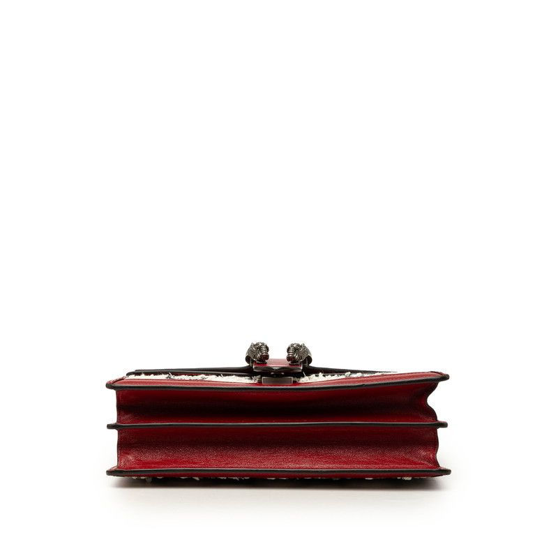 Gucci GG Tweed Dionysus Chain Shoulder Bag White Red Black — view 3