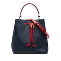 Louis Vuitton Epi Neo Noe MM 2-Way Shoulder Bag Andigo Blue Navy Red Leather