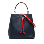 Louis Vuitton Epi Neo Noe MM 2-Way Shoulder Bag Andigo Blue Navy Red Leather