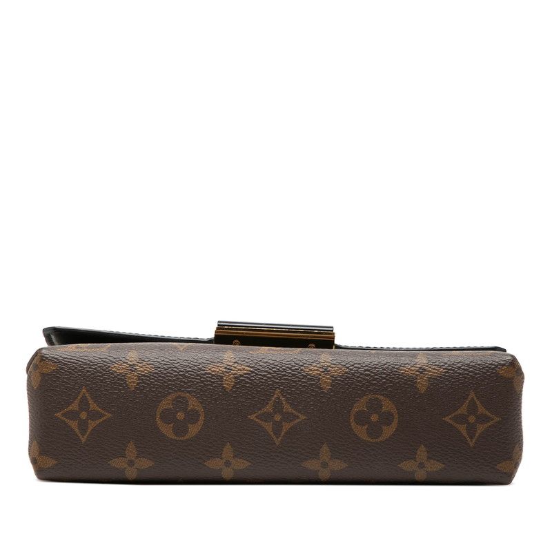 Louis Vuitton Monogram Pochette LV Thelma Chain Shoulder Bag Brown Black Leather — view 3