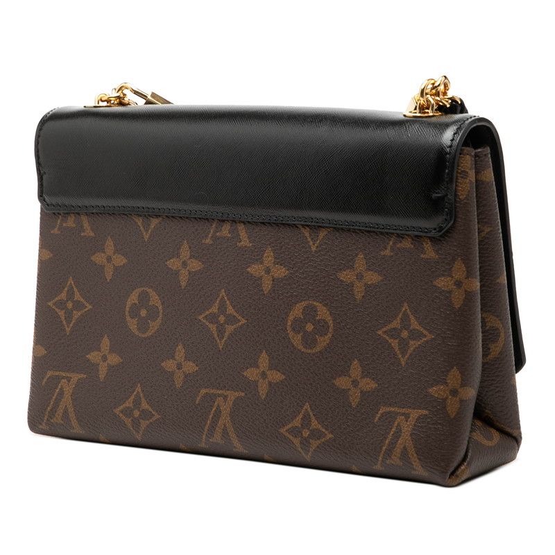 Louis Vuitton Monogram Pochette LV Thelma Chain Shoulder Bag Brown Black Leather — view 2