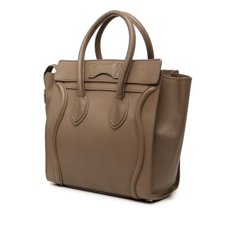 Celine Luggage Micro Handbag Beige Leather — view 2