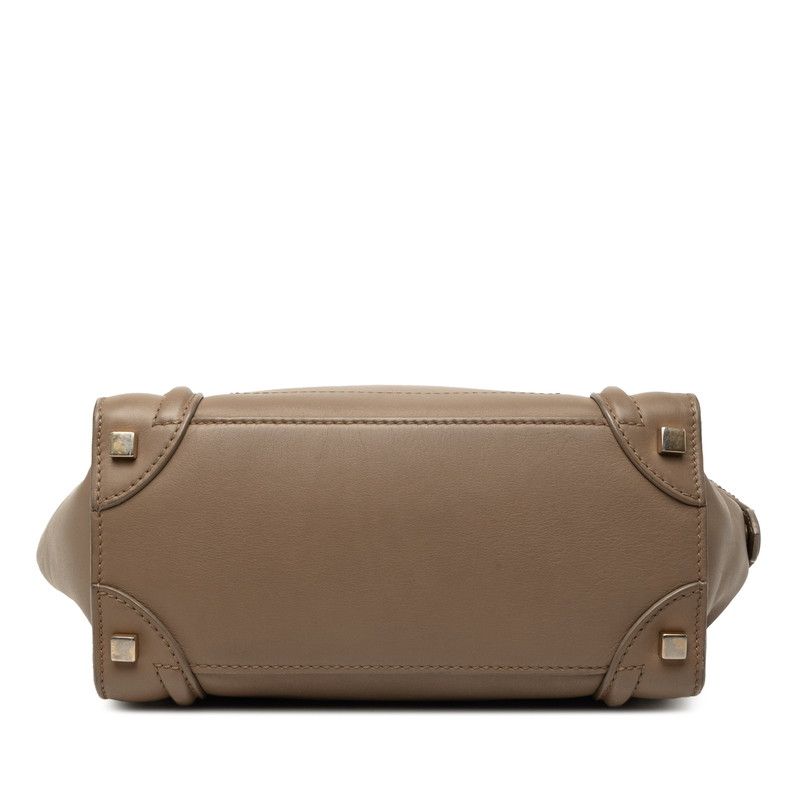 Celine Luggage Micro Handbag Beige Leather — view 3