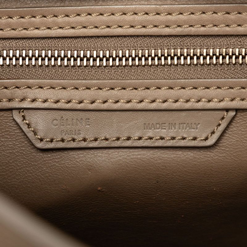 Celine Luggage Micro Handbag Beige Leather — view 6