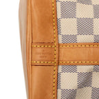 Louis Vuitton Damier Azur Noe BB Oblique Crossbody Shoulder Bag White Leather — view 6