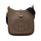Hermes Evelyne TPM Amazon Crossbody Shoulder Bag Etoupe Gray Gold Taurillon