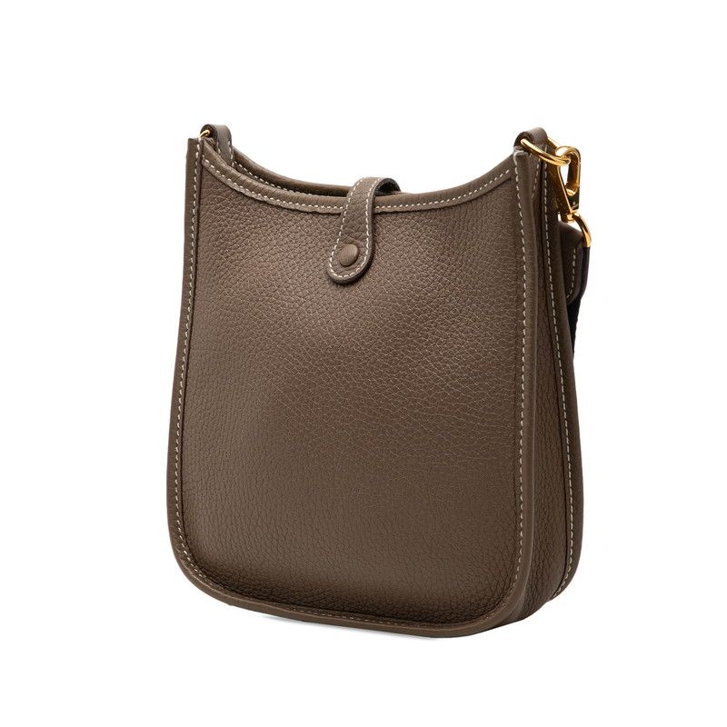 Hermes Evelyne TPM Amazon Crossbody Shoulder Bag Etoupe Gray Gold Taurillon — view 2