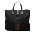 Gucci Sherry Line Tote Black Canvas Leather