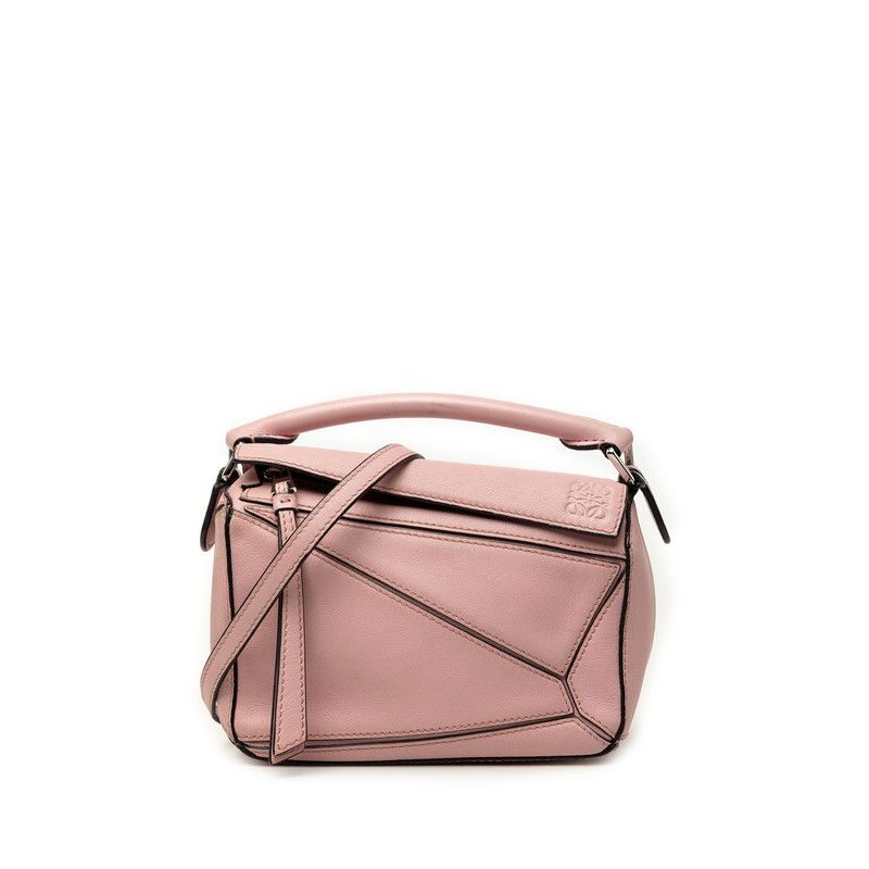 Loewe Puzzle Mini 2-Way Shoulder Bag Pink Leather
