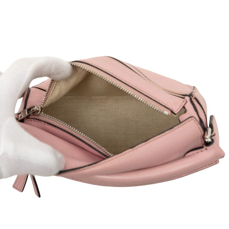 Loewe Puzzle Mini 2-Way Shoulder Bag Pink Leather — view 4