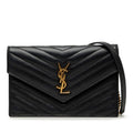 Saint Laurent Cassandra Envelope YSL Logo Crossbody Chain Wallet Shoulder